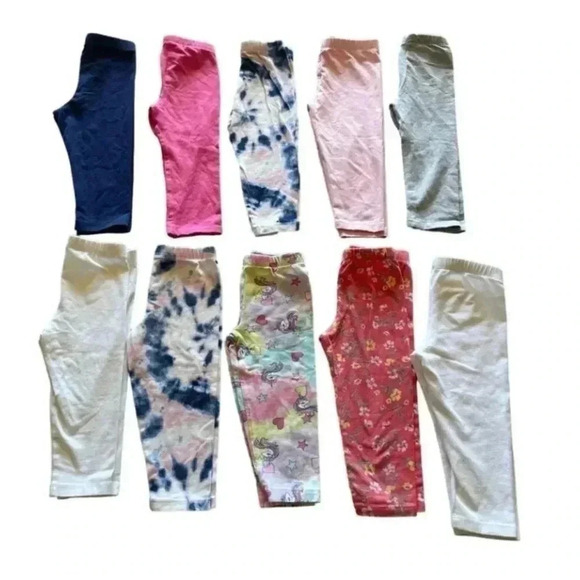 Cat & Jack Pink Navy White Everyday Leggings Pants 10 Pairs Bundle SZ XS/S #2070 - Picture 1 of 9